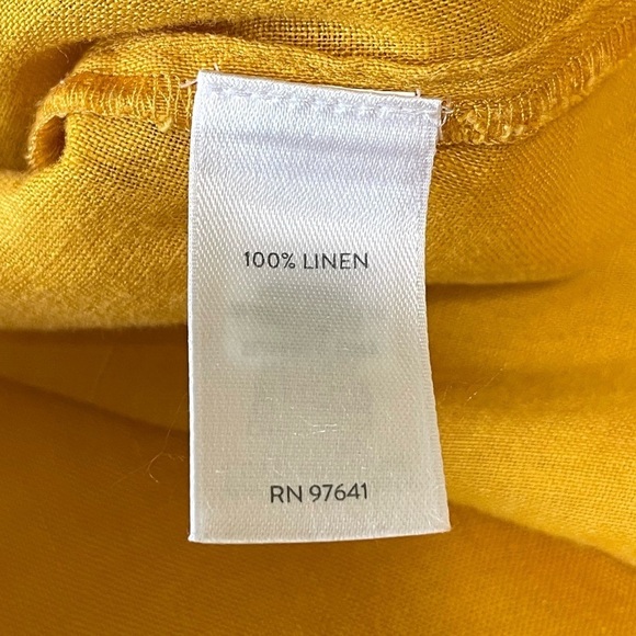 J. Jill Love Linen Roll Tab Sleeve A-Line Button Down Shirt Dandelion Large - Picture 13 of 15